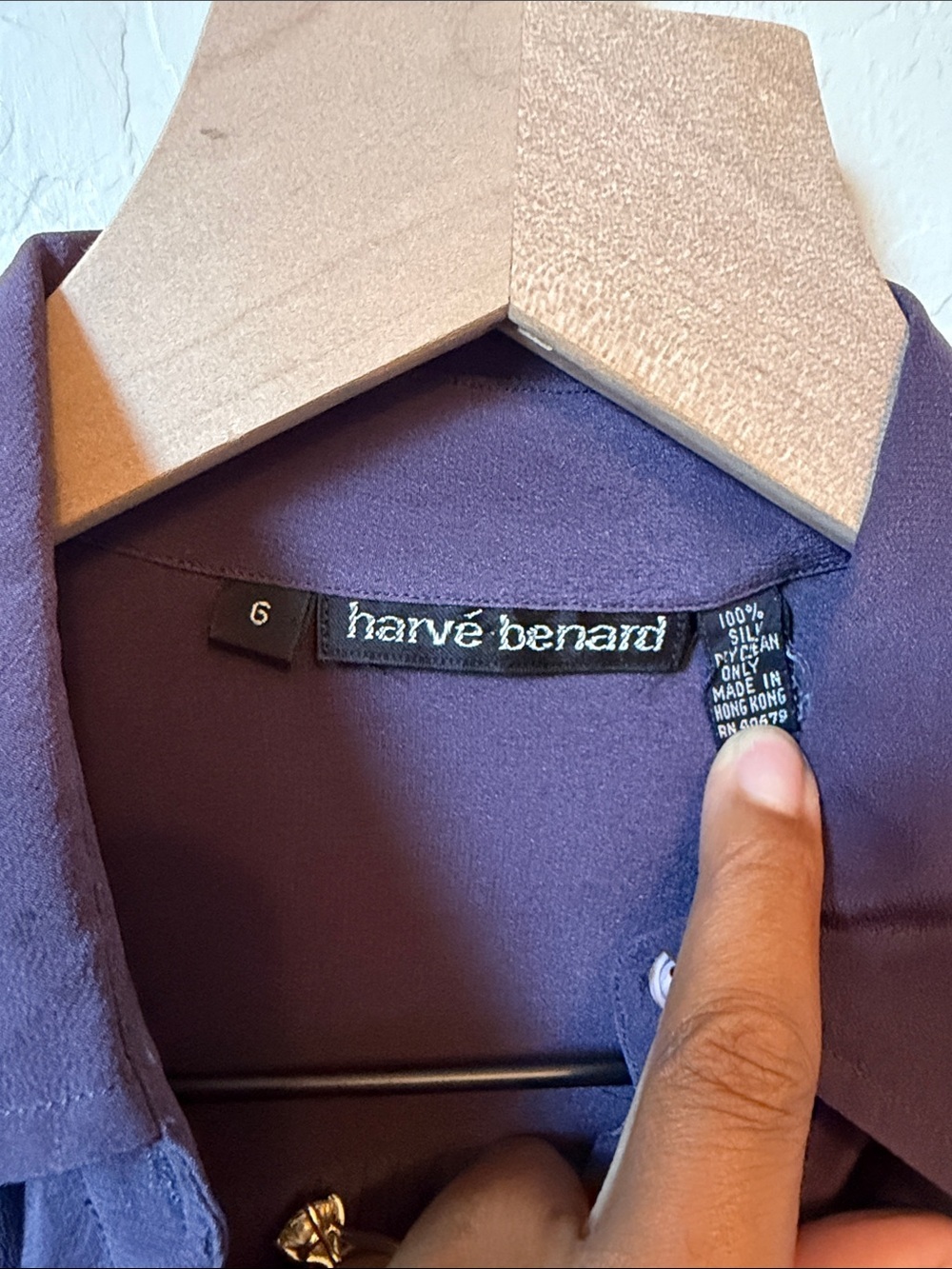 Harve Benard 100% Silk Plum Blouse - Picture 3 of 5